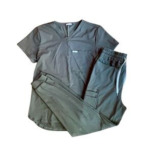 Scope Moss Green Small Jogger Pant & V-Neck XS Top Scrub Set